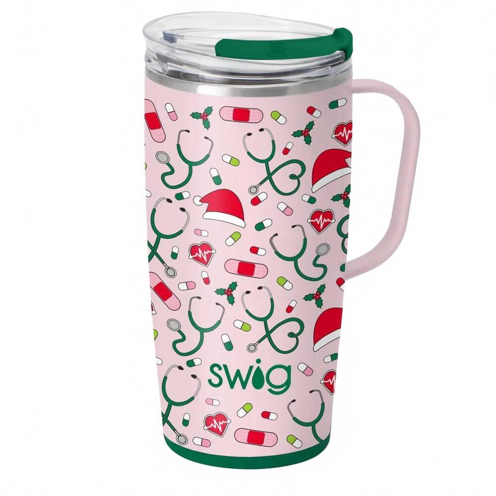 NEW SWIG LIFE santa's scrubs travel mug - 22 oz. in pink